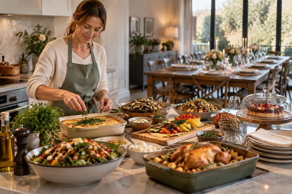 préparez un grand repas à l’avance grâce au batch cooking : menu, organisation et astuces pour recevoir vos invités sans stress.