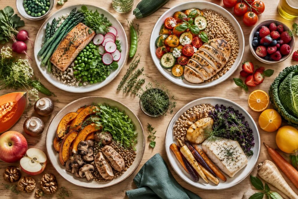 découvrez comment composer un repas complet et équilibré avec des produits de saison, mois après mois, pour varier les saveurs et profiter des récoltes.