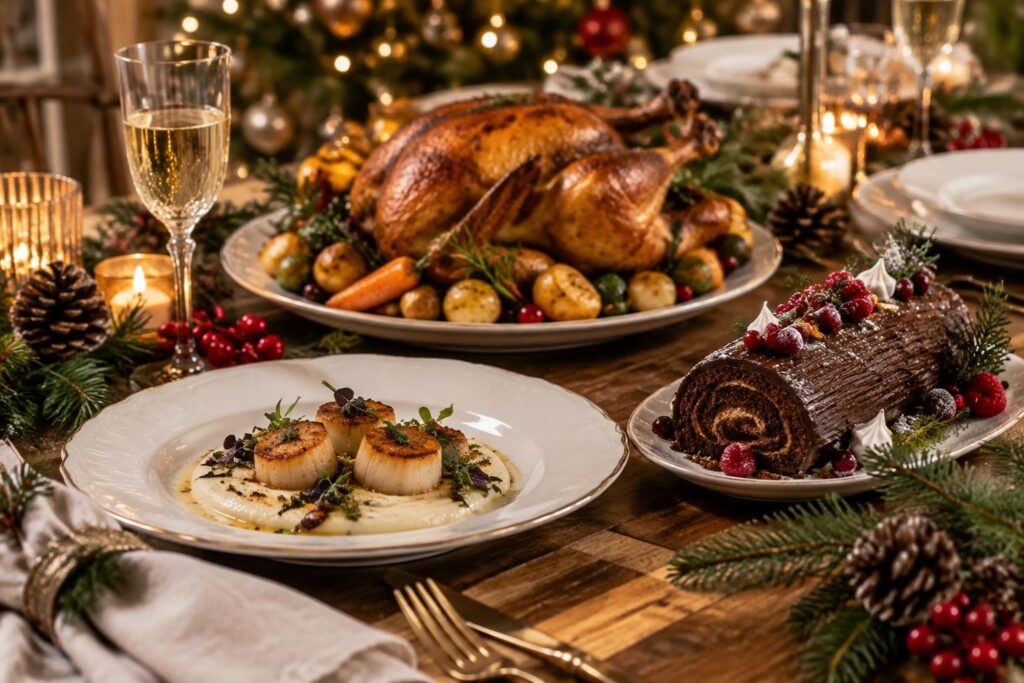 découvrez un menu de noël festif pour recevoir : une entrée raffinée, un plat savoureux et un dessert gourmand pour régaler vos invités.